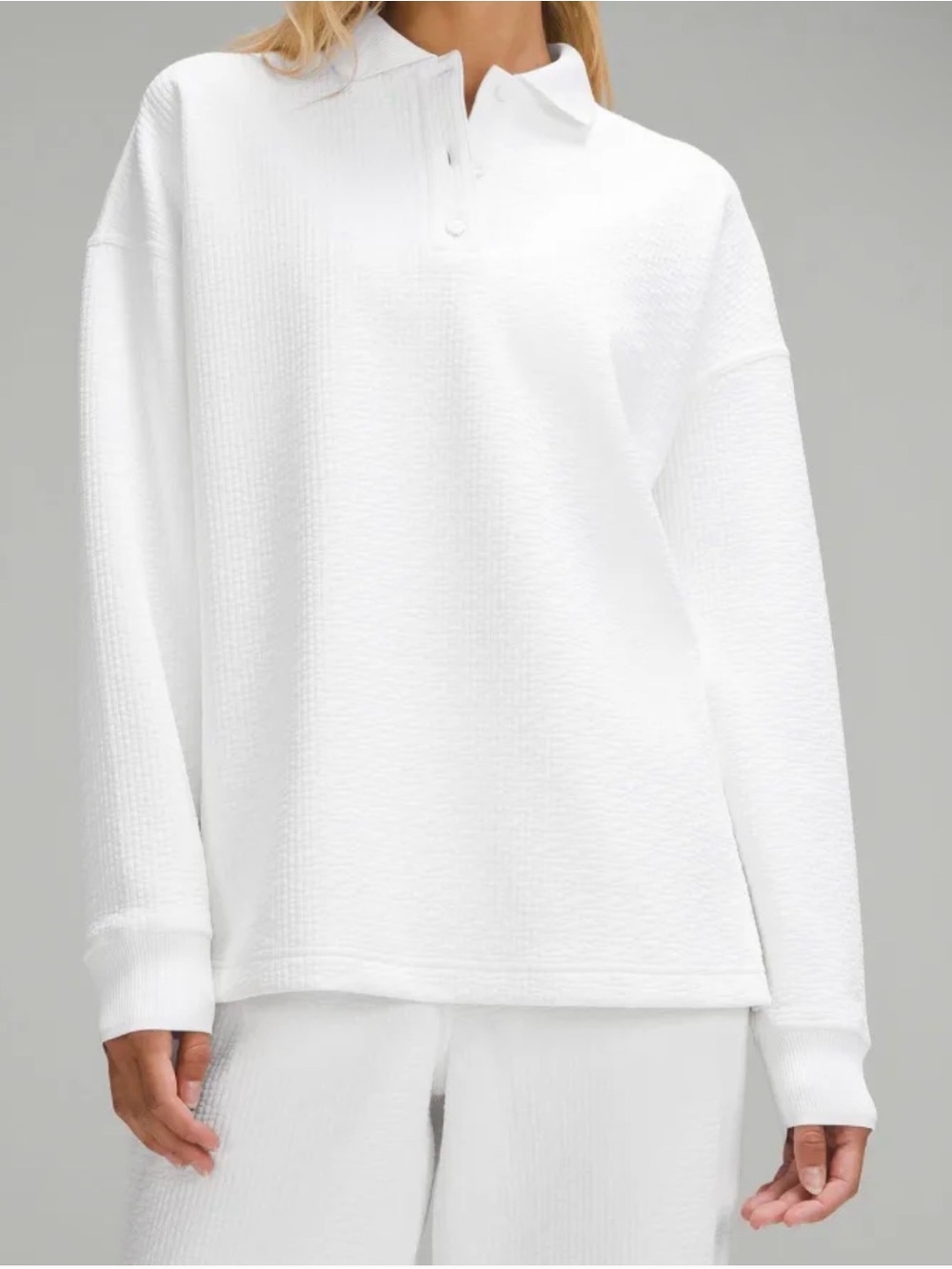 Women's Lululemon Textured Long Sleeve Polo Shirt Size 6 like new